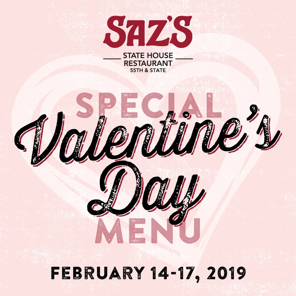 Saz's State House Special Valentine's Day Dinner Menu
