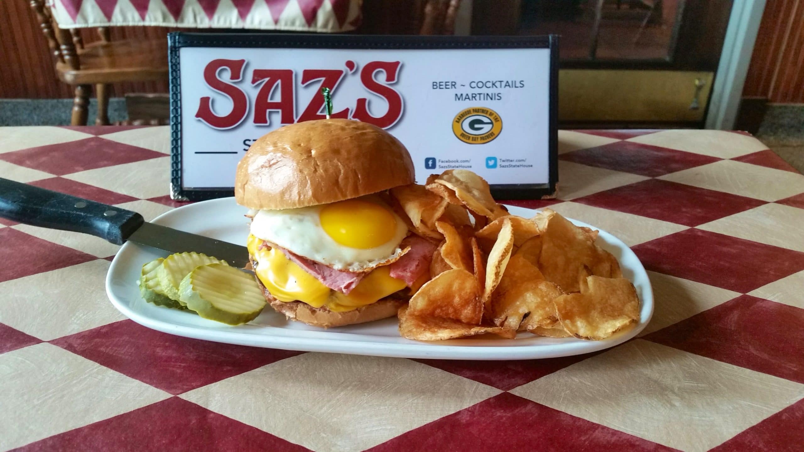 Ham and Egg Burger, Fried Egg, Shaved Ham and American Cheese on a