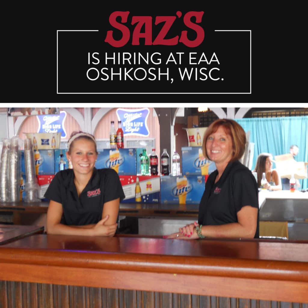 Saz's is hiring!