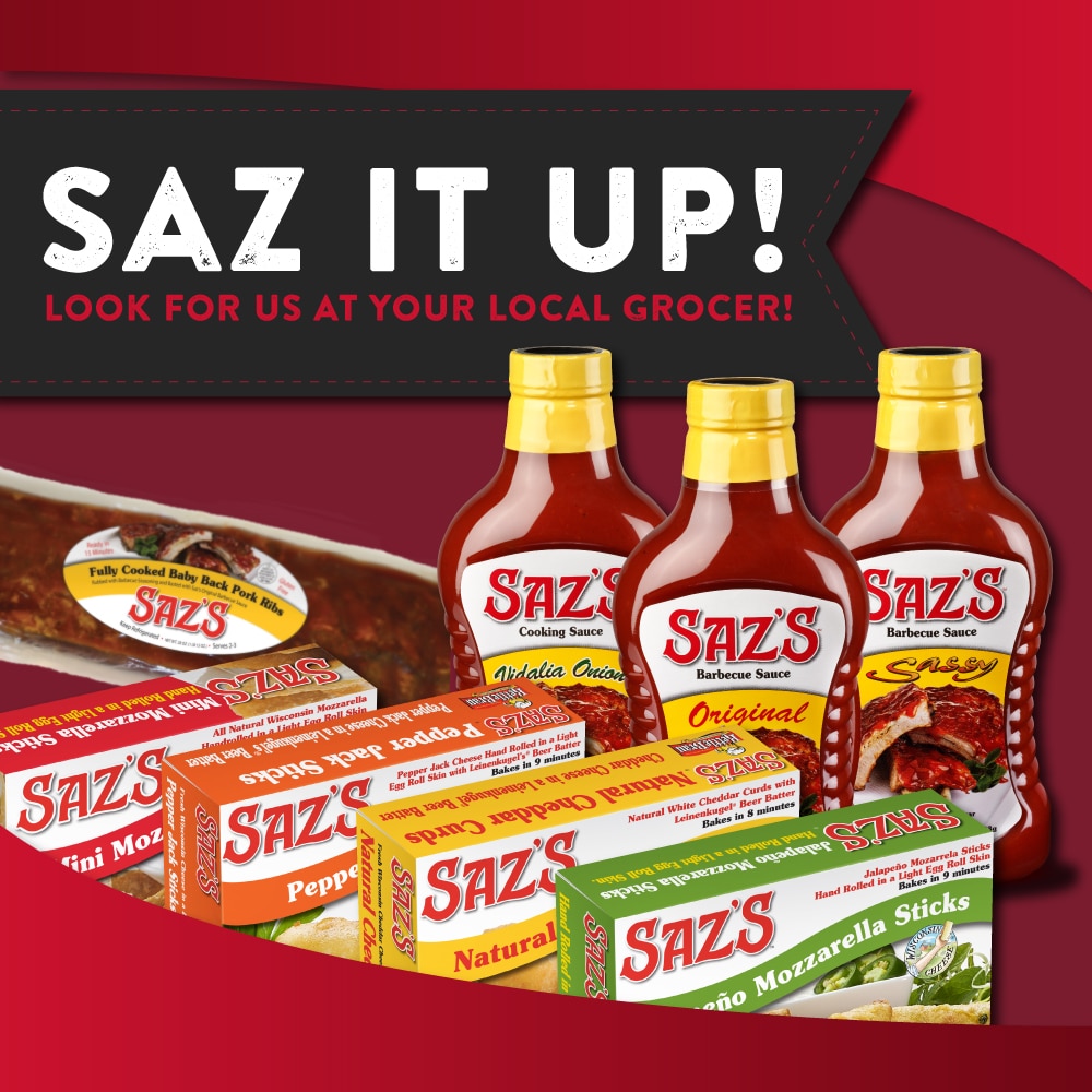 Saz It Up with Saz's in Stores