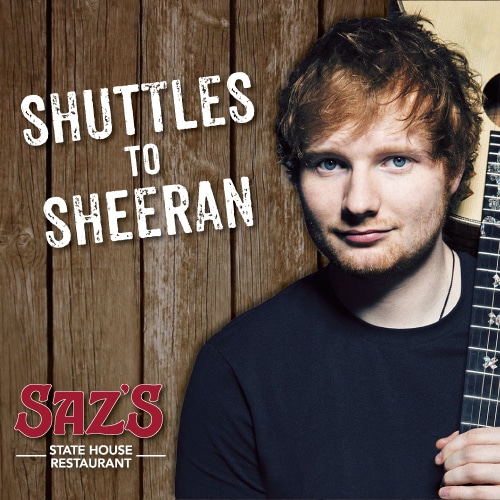 Ride Saz's Shuttle to Ed Sheeran at Miller Park