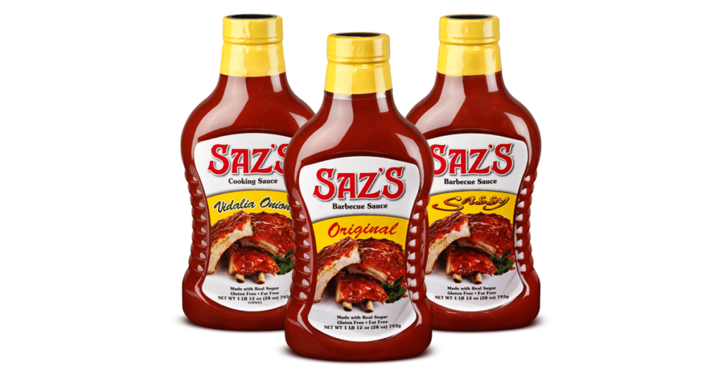 Saz's Signature BBQ Sauces - Vidalia Onion, Original, and Sassy BBQ Sauce
