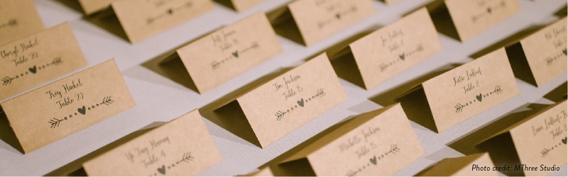 Saz's Wedding Exper Series - Get it in writing - Place cards