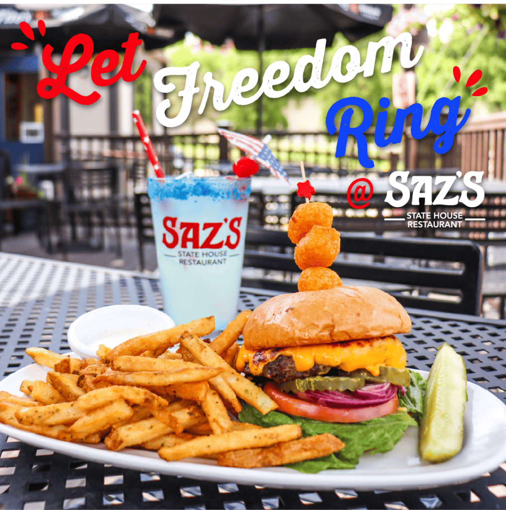 Celebrate Fourth of July with a burger and vodka lemonade at Saz's State House