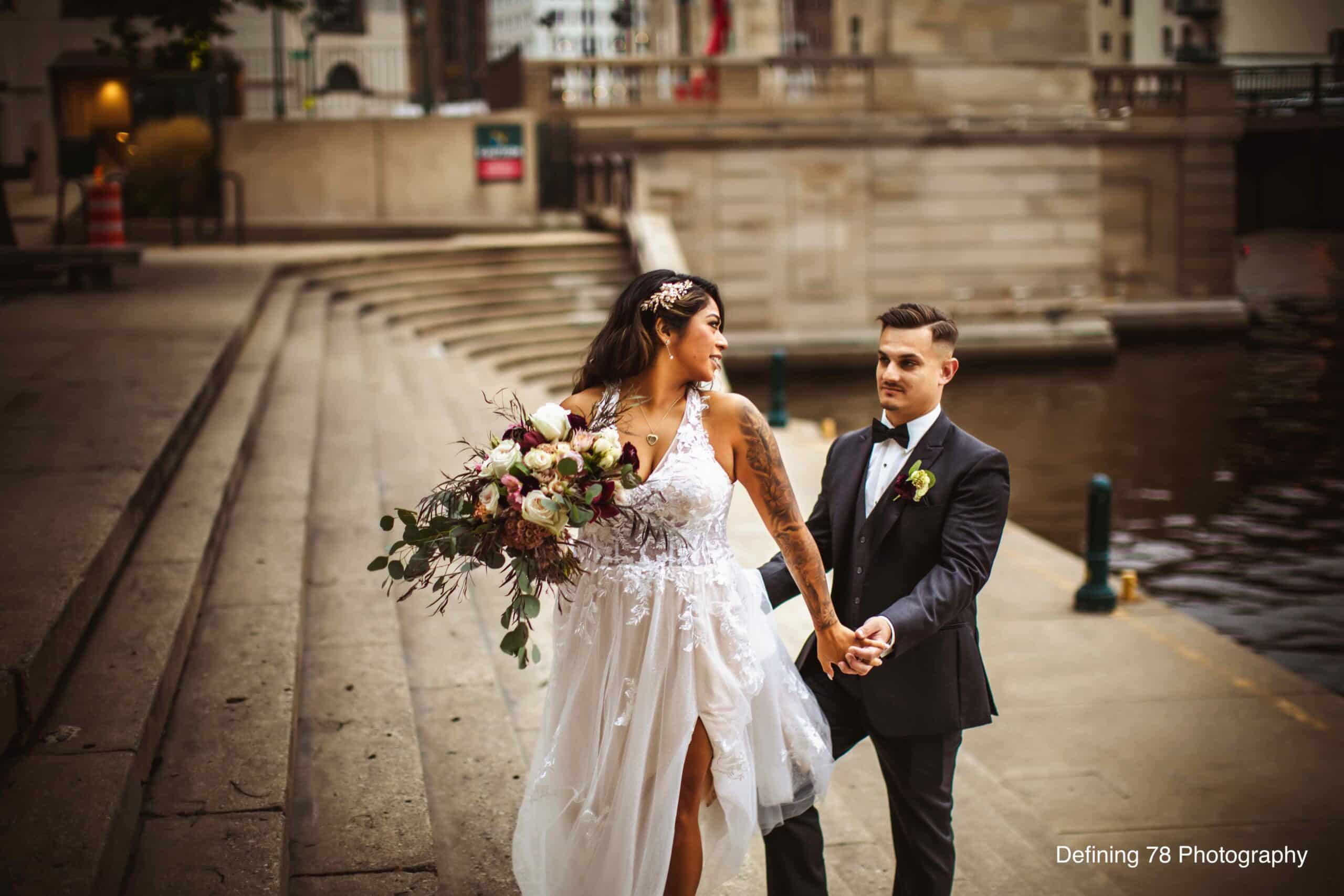 Wedding venue close to waterfront view on Milwaukee River