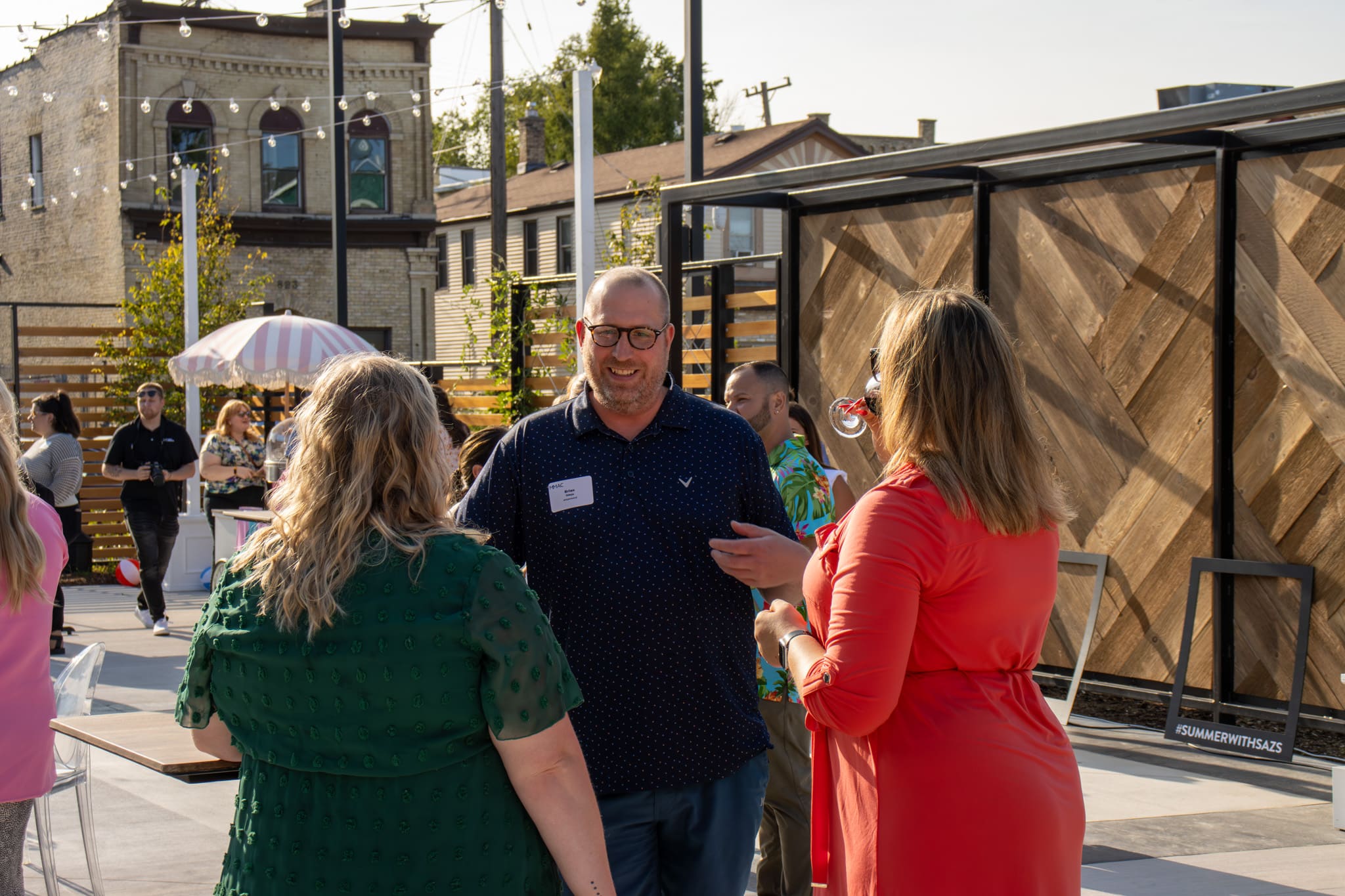 Outdoor networking opportunity at South Second's outdoor patio