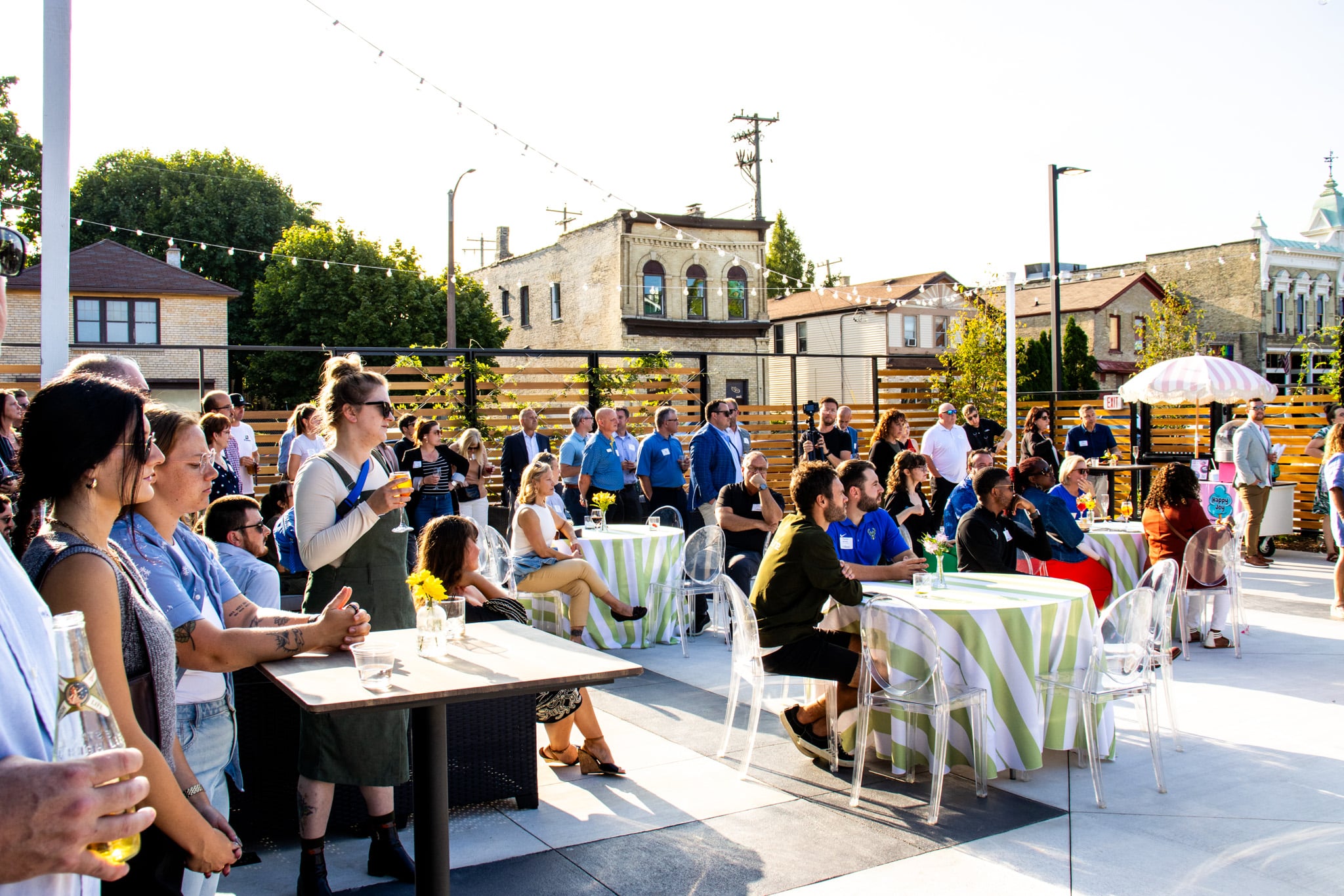 Guests enjoying an outdoor event in Milwaukee, WI